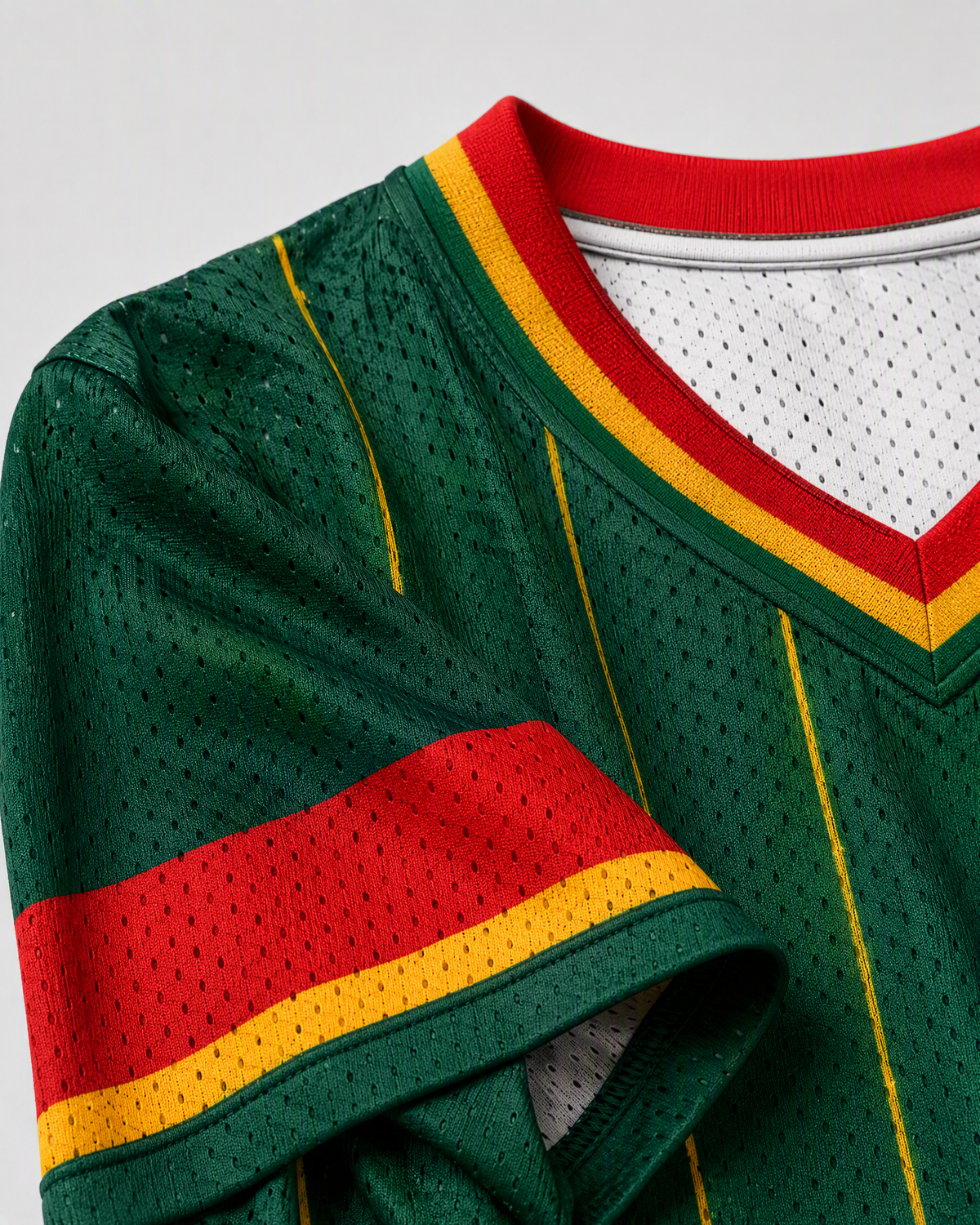 Strong & Courageous 09 — Ghana Faith Jersey — detail sleeve — digital product visualization