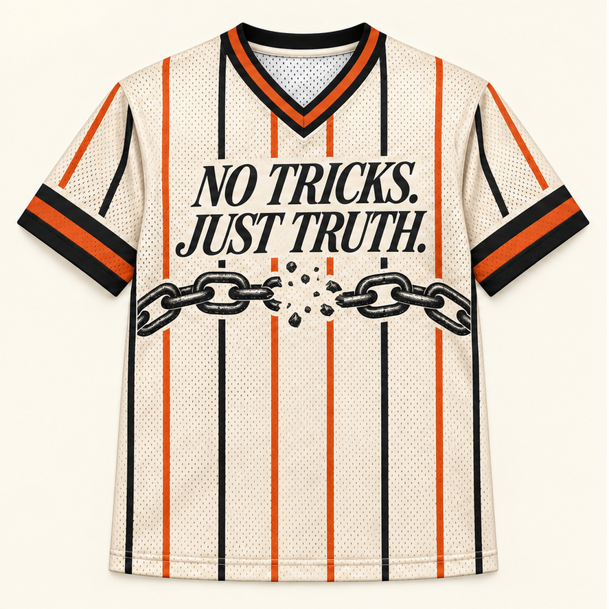 No Tricks, Just Truth — Retro Jersey — front — digital product visualization