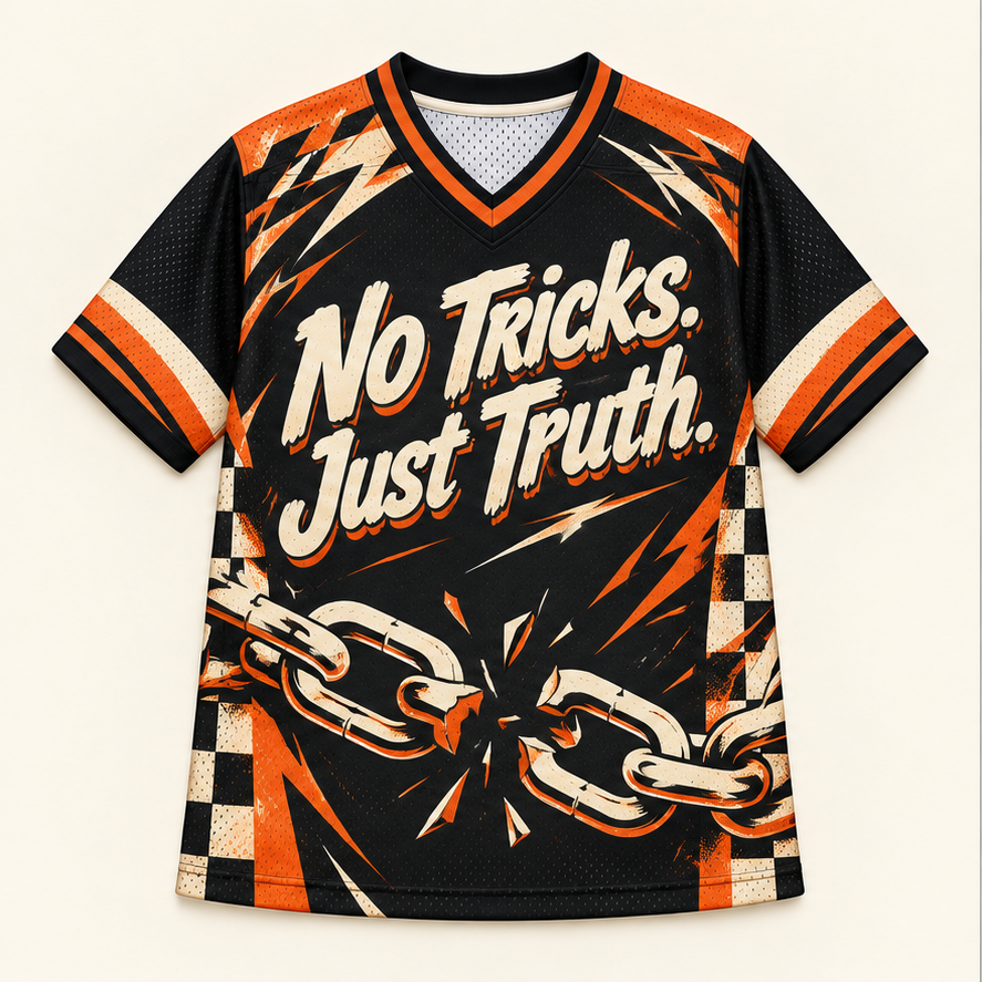 No Tricks, Just Truth — Skate Jersey — front — digital product visualization
