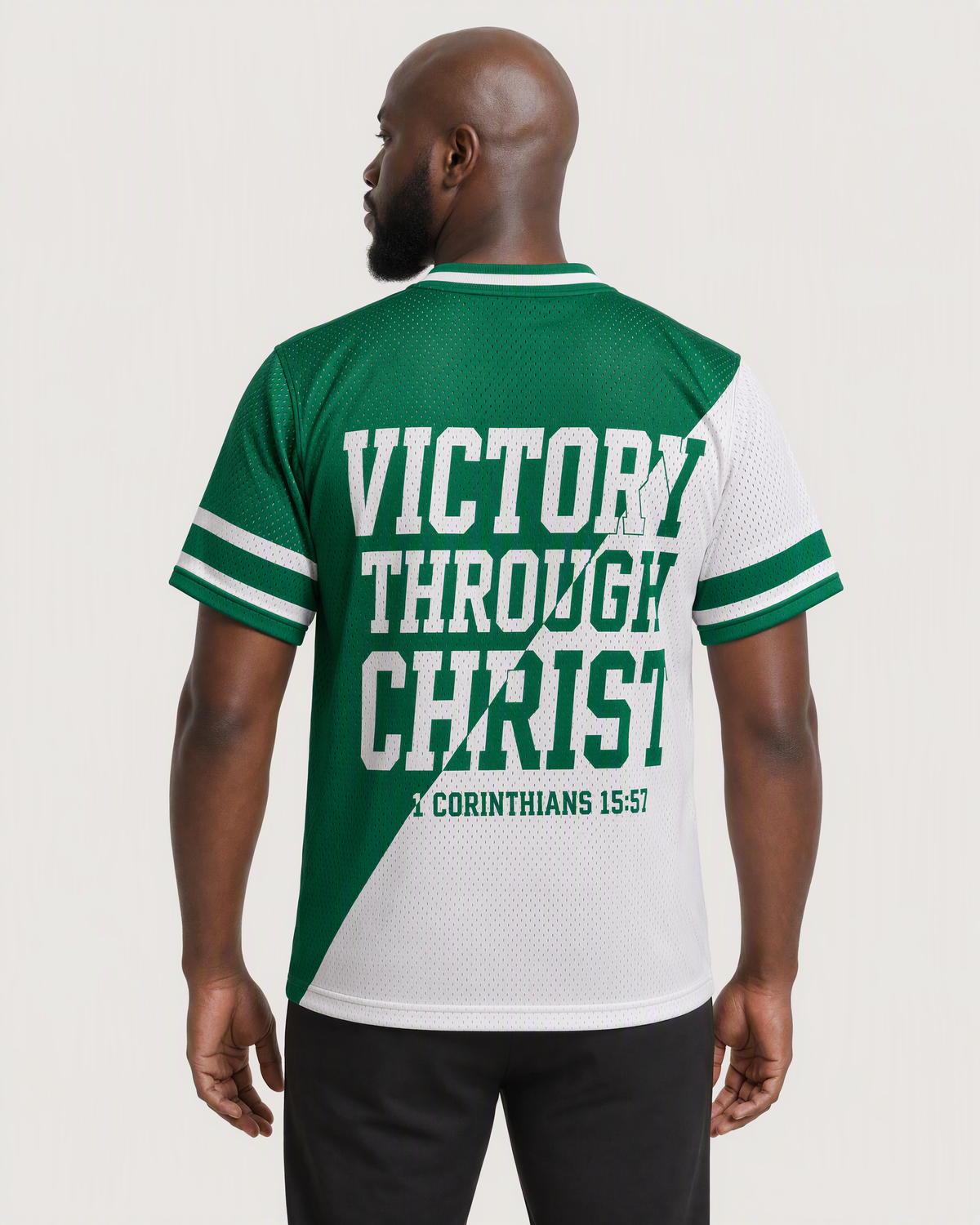 Winning Side 57 — Nigeria Faith Jersey — on-body back — AI-generated styling visualization