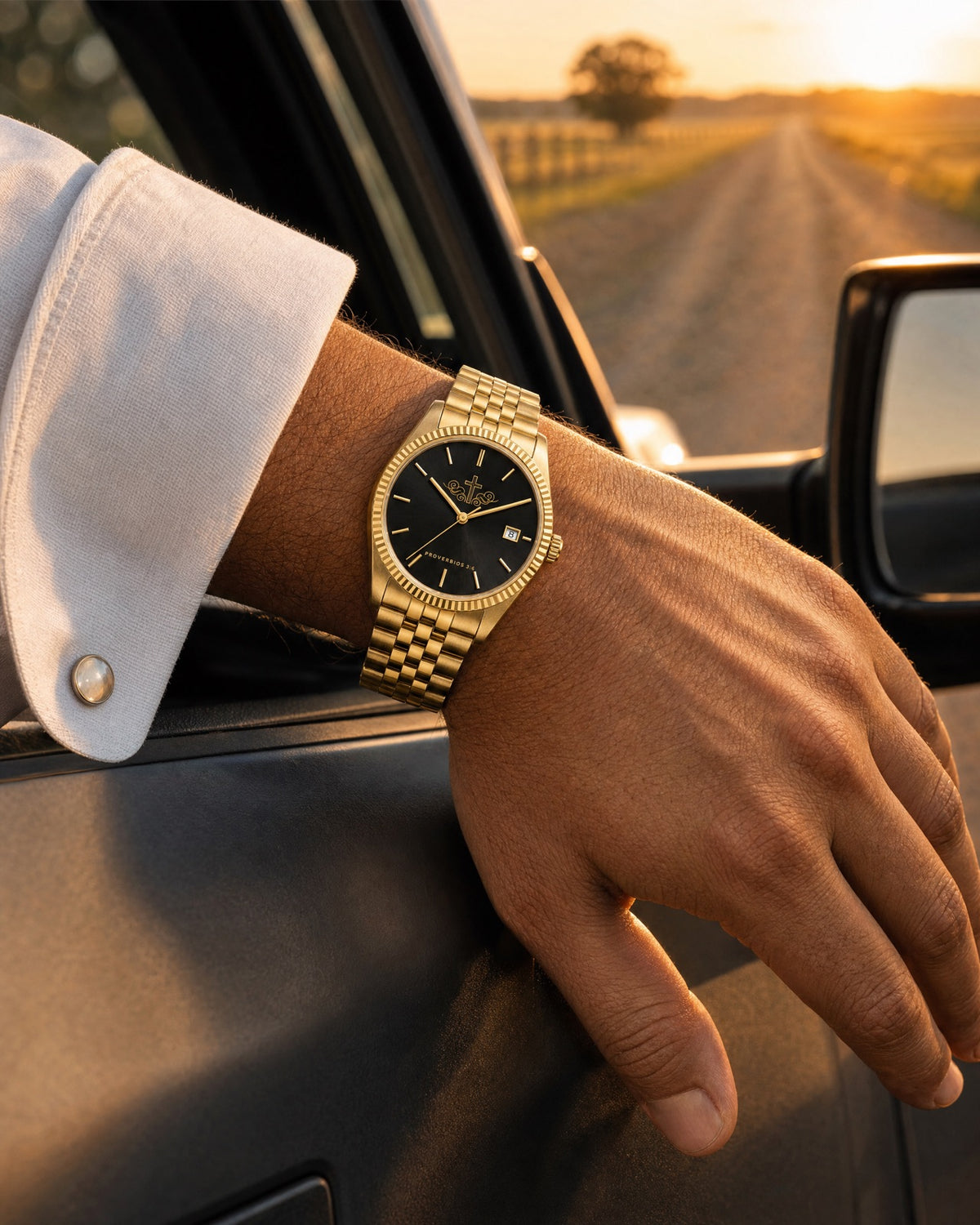 Dios por Delante watch on the wrist