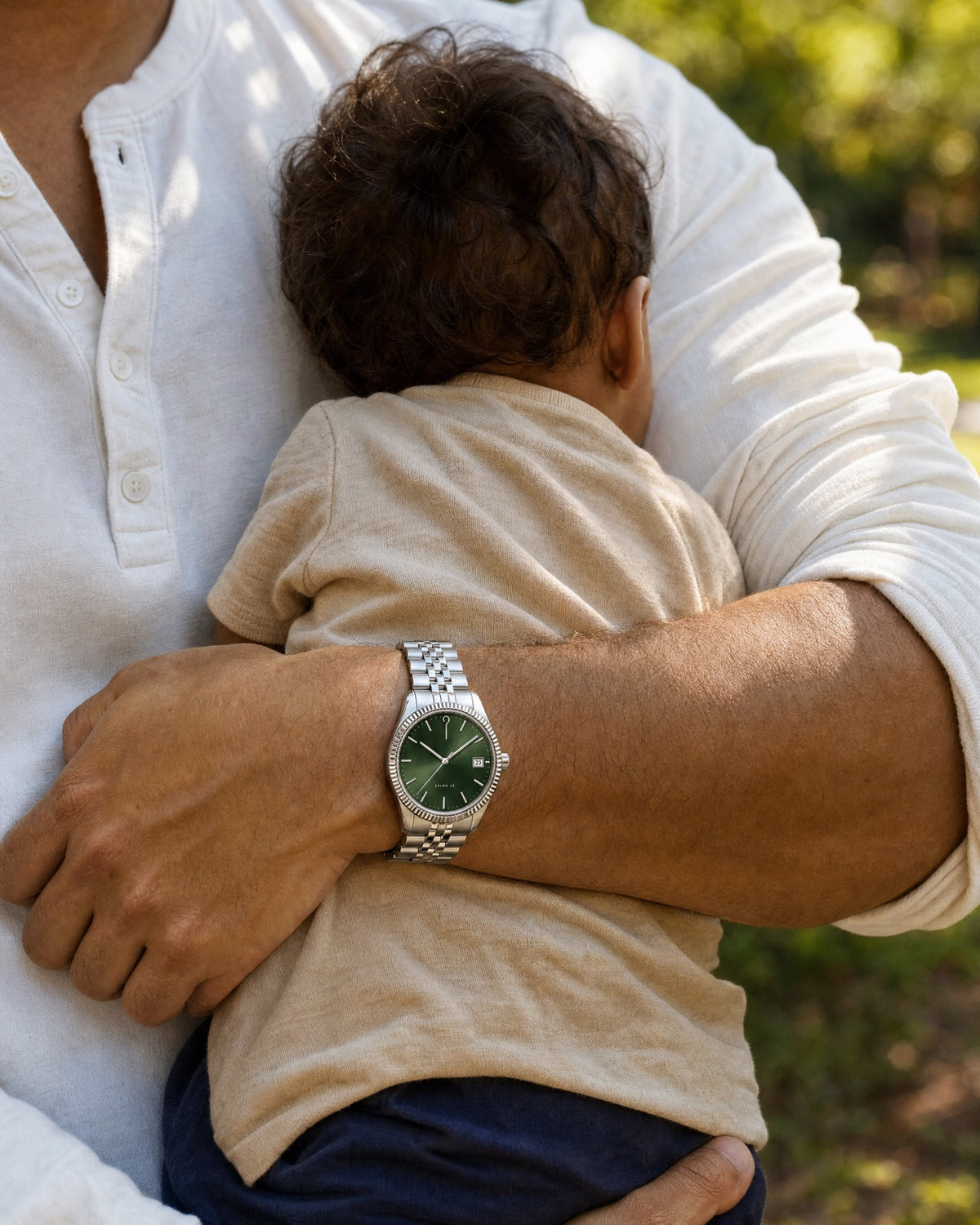 El Buen Pastor watch on the wrist