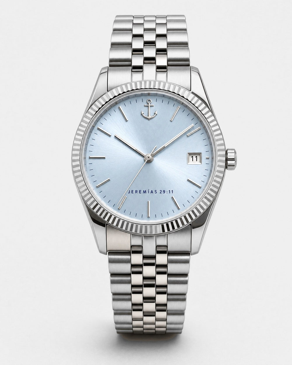Esperanza watch, pale ice blue sunray dial