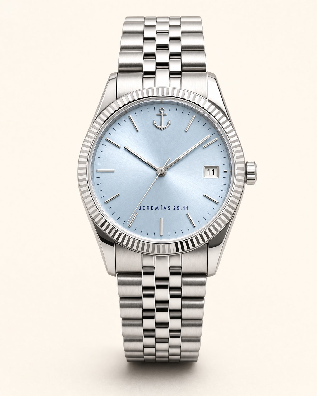 Esperanza watch, pale ice blue sunray dial