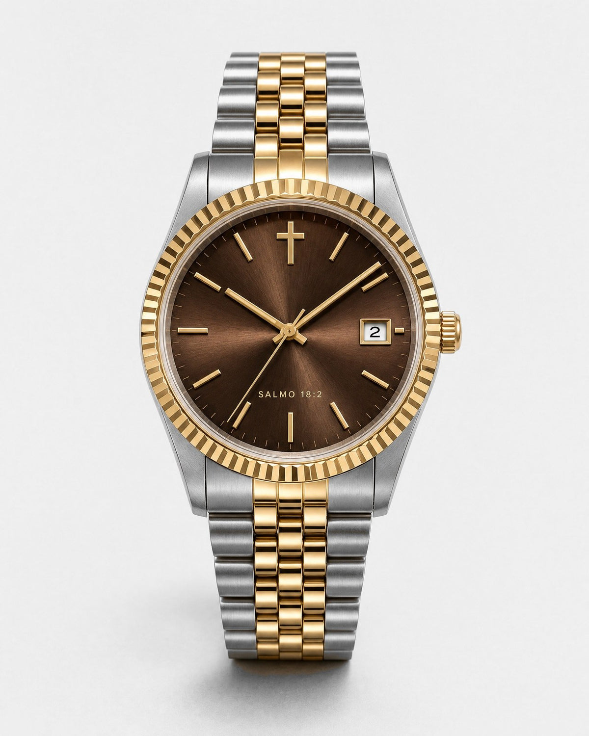 Mi Roca watch, chocolate brown sunray dial