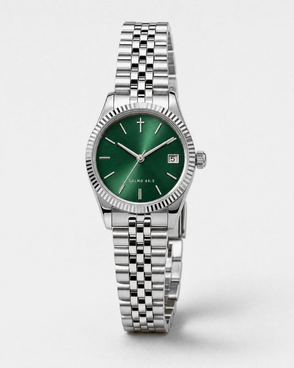 No Será Conmovida watch, emerald green sunray dial