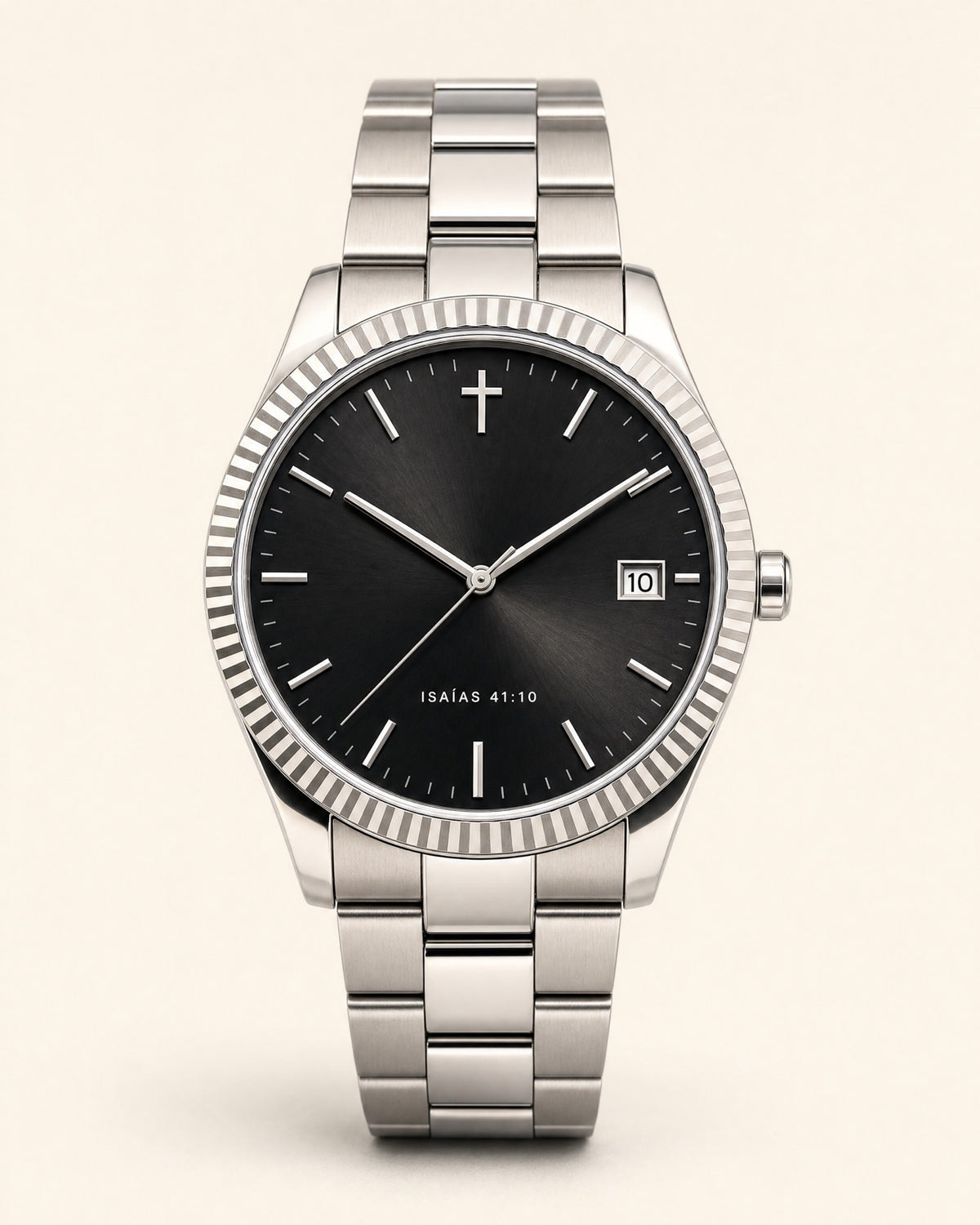 No Temas watch, jet black sunray dial