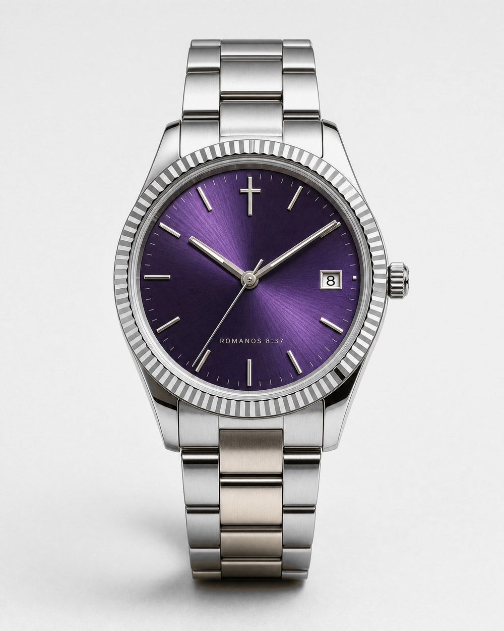 Vencedor watch, deep royal purple sunray dial